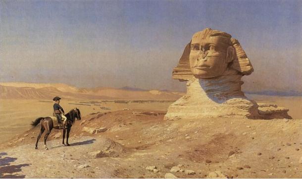 Napoleon Bonaparte before the Sphinx.