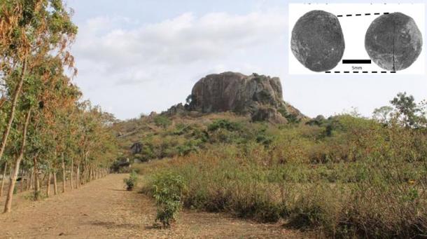 Located in the foothills of Mount Elgon near the Kenya-Uganda border, Kakapel Rockshelter is the site where WashU archaeologist Natalie Mueller and her collaborators have uncovered the earliest evidence for plant farming in east Africa. Source: Steven Goldstein/ Royal Society Publishing/CC BY SA 4.0