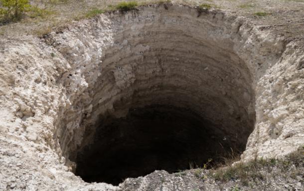 A typical bottomed sinkhole