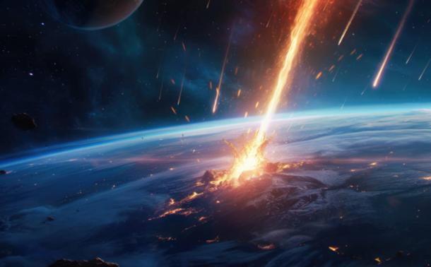 Artist’s impression of a meteor strike.