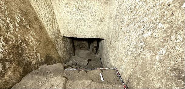 Idi's burial chamber with sarcophagus at the tomb of Djefai-Hapy Asyut, Egypt.