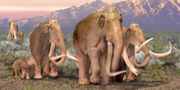 : CGI of Mammoths roaming the White Sands National Park