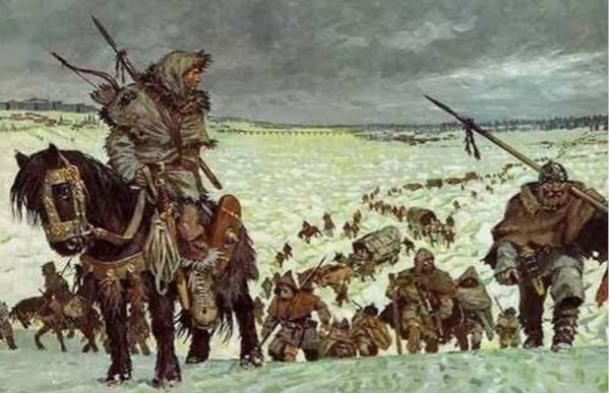 Suebi and other Germanic tribes in the winter