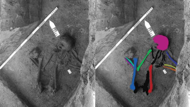 Inhumation grave 26, shown in the original field photograph.