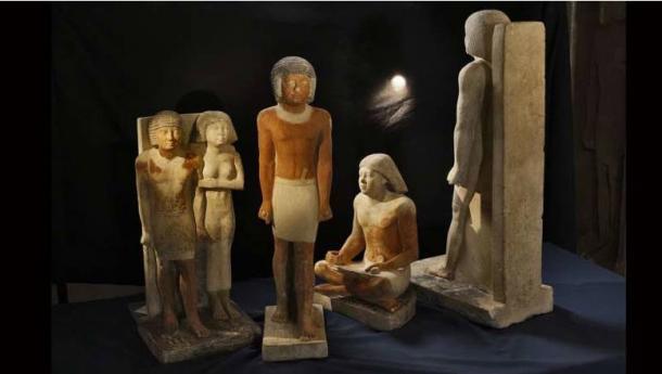 : Statues depicting the high dignitary Nefer and his wife (Abusir, Egypt). Source: Martin Frouz and the Czech Institute of Egyptology, Charles University/Nature