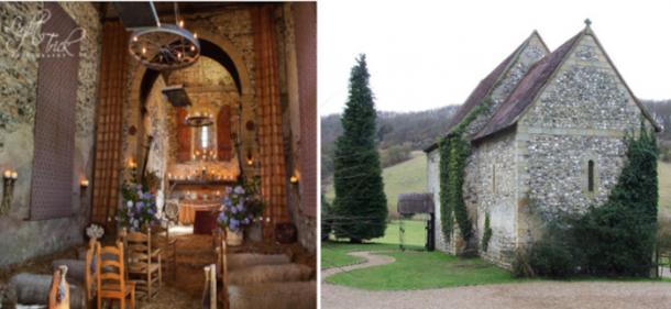 Left; Interior of Dode Church. Right; Dide Church exterior 