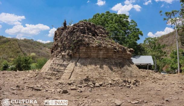 The pre-Hispanic stone structure excavated in Mexico.