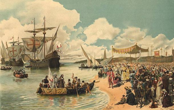 Painting of Vasco de Gama departing for India in 1497.