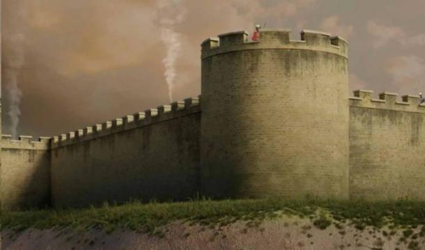 Image showing how the fortifications Roman Petuaria might have looked. 