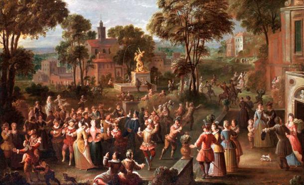 Representational image of a garden party, as depicted by Jan Sebastiaen Lobos in the 17th century. (Public domain)