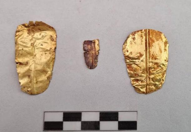 These golden tongues were discovered during excavations at Oxyrhynchus. (Ministry of Tourism and Antiquities)