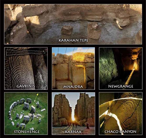 Seven sites around the world that incorporate the Winter Solstice alignment. (Hugh Newman/Megalithomania)