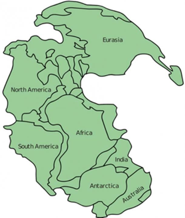 The Great Adria was part of the supercontinent of Pangea that separated from Africa 20 million years later. (Justass / CC BY-SA 3.0)