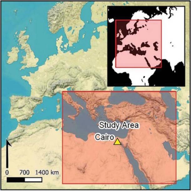 Map of Middle Eastern/Mediterranean study area. (Tamar Hodos et al. / Antiquity Publications Ltd)