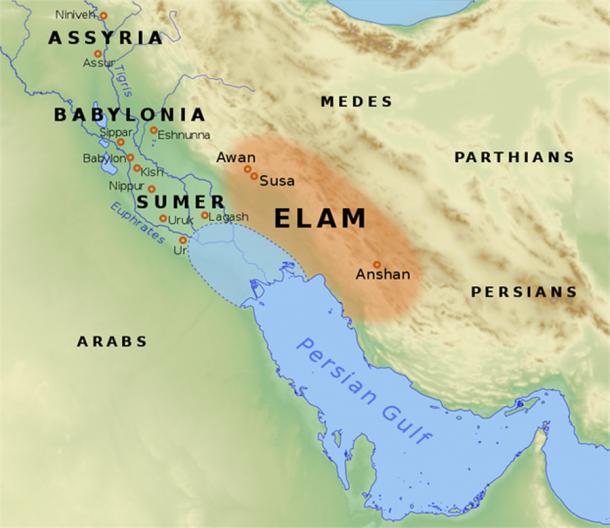 La Leona Guennol ciertamente fue hecha en el Antiguo Cercano Oriente por la cultura protoelamita iraní.  Elam era una civilización antigua sofisticada situada en el extremo oeste y suroeste del actual Irán, encaramado a orillas del Golfo Pérsico.  (Morningstar1814 / CC BY-SA 3.0)