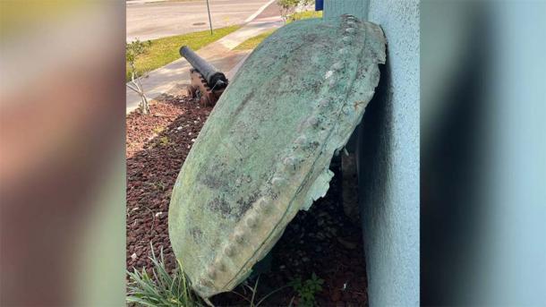 The mysterious copper object discovered off the coast of Florida. (Mel Fisher Maritime Museum)