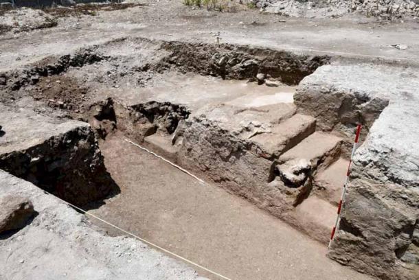 The outlines of the discovered remnants of an ancient Iranian fire temple in Savadkuh county, recently unearthed in the heart of Iran’s Alborz mountain range. (Tehran Times)