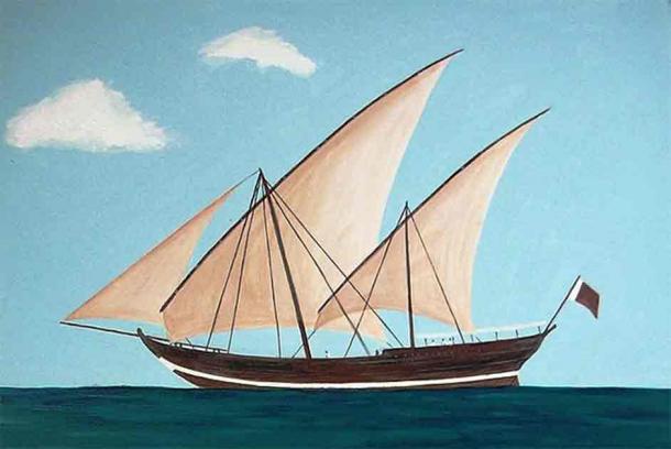 A painting of a Baghlah, traditional deep sea dhow (Xavier Romero-Frias/CC BY-SA 3.0)