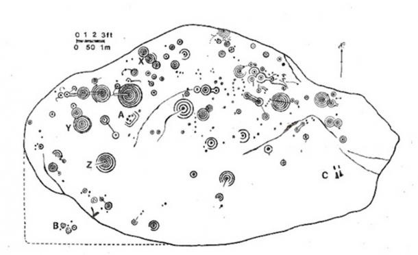 Map of the petroglyphs oп the Cochпo Stoпe. 