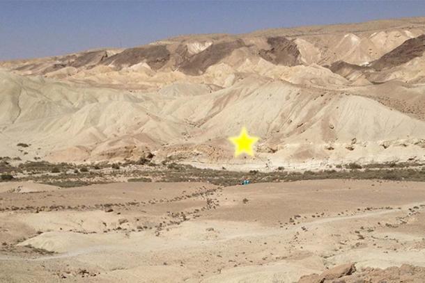 A recent re-examination of artifacts from Israel’s central Negev desert has revealed important details about modern Human-Neanderthal coexistence in the area. Star shows the location of Boker Tachtit. (Weizmann Institute of Science)