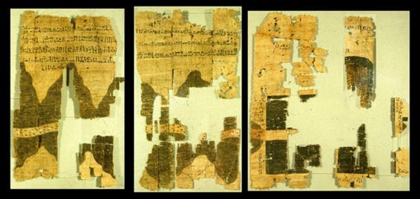 Moitié droite de la carte du papyrus de Turin, courtoisie de J. Harrell.