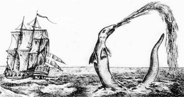 Sea serpent reported by Hans Egede, Bishop of Greenland, in 1734 (Public Domain)
