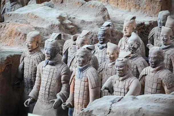 Some of the details on the famed Terracotta Warriors are believed to have been painted using Han purple pigment. (chungking / Adobe Stock)