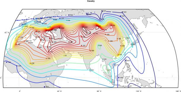 The spread of horse-mounted cavalry. (PLOS ONE)