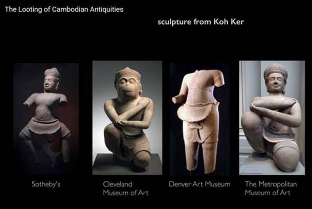 All of these Khmer artifacts were looted from Cambodia purchased by major museums in the US. The Cambodian government is now accusing Britain’s two largest museums of the same crimes! ( YouTube screenshot / Smart History)