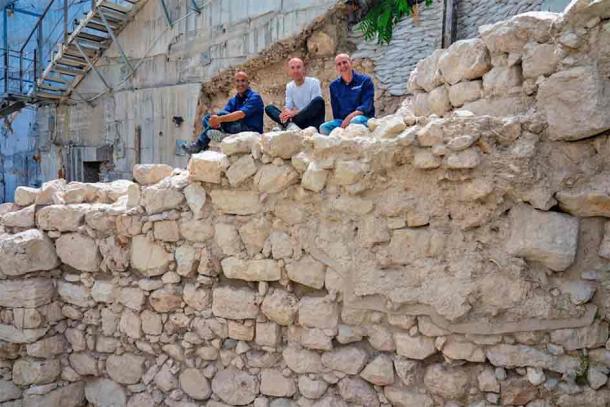 The stretch of wall, at the eastern slopes of the City of David. (IAA)