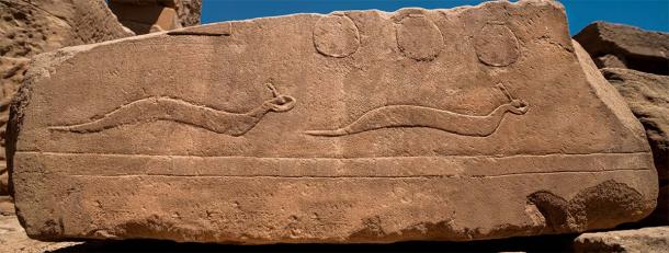 Reliefs at Karnak temple showing the deadly horned viper. During some periods, scribes mutilated the sign so it could not come to life and magically kill the reader of a text. Source: Ibrahim / Adobe Stock.