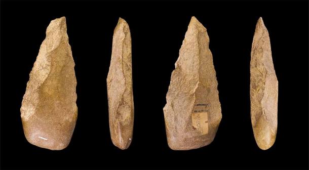 Homo erectus tools: Acheulean handaxe, Haute-Garonne France. (Muséum de Toulouse/CC BY-SA 4.0)