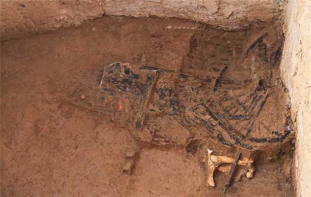 A wooden chariot suggest there was animal sacrifice at the Yongshan Blood Pool site in Fengxiang, Shaanxi province.