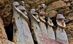 The sarcophagi of Carajia, the emblematic image of the lost culture of the Chachapoya Cloud Warriors. Source: newfotografer / Adobe Stock