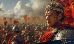 AI image of Alexander the Great in battle.