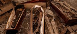  The mummies at St Michan that have been burned in the fire.