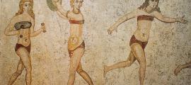 Bikini girls mosaic, Villa del Casale, Piazza Armerina, Sicily, Italy